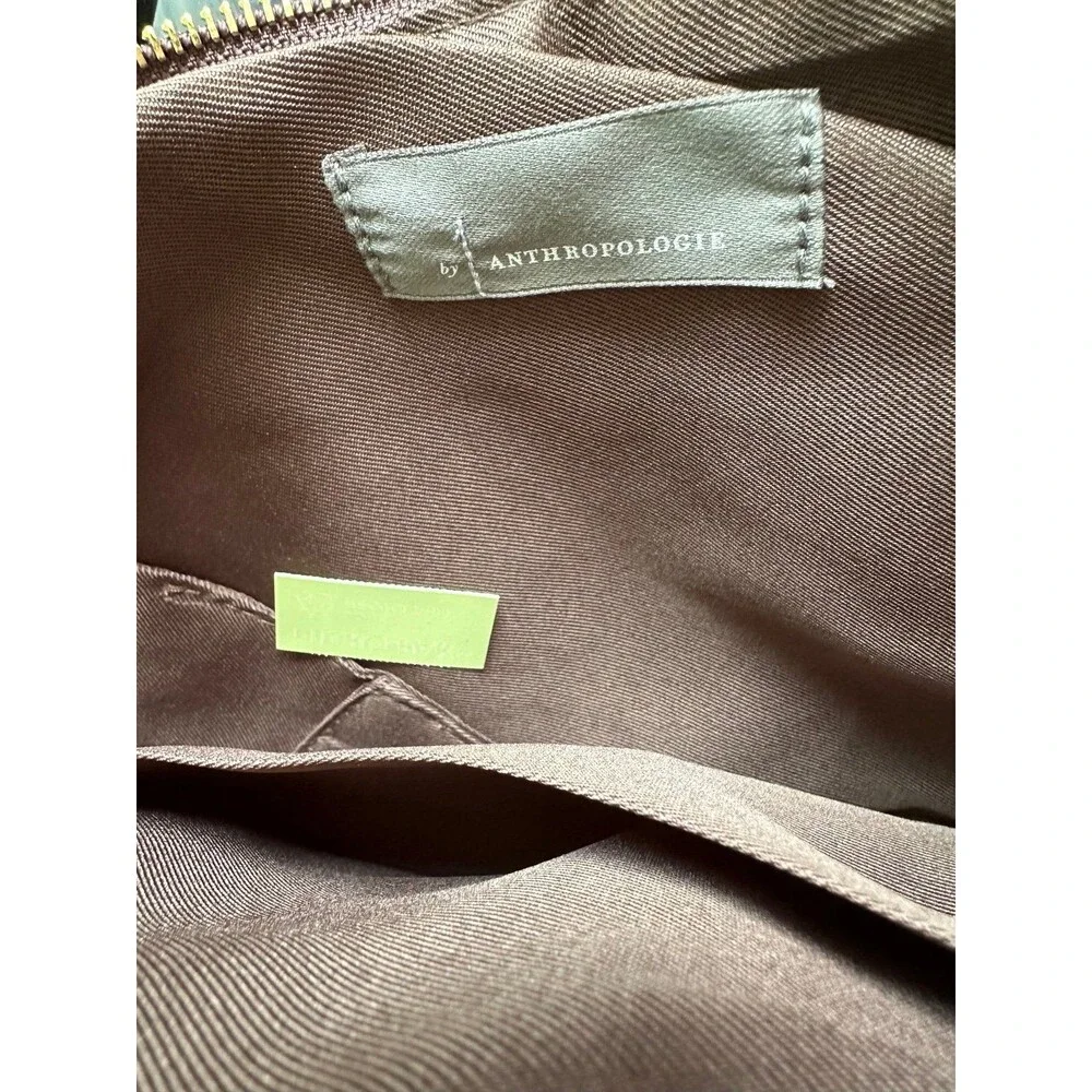By Anthropologie NWT Coco Chocolate Puffy Hobo Nylon Sling Bag In Zip Closure